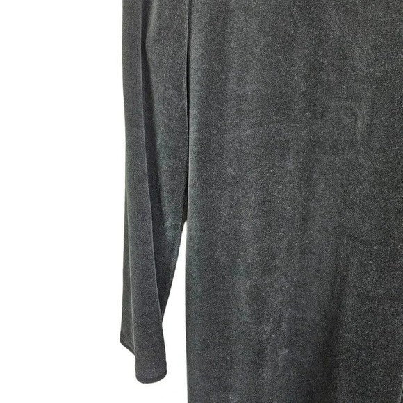 Vintage Y2K Velvet Dress Size Medium Modest Velour Long Sleeve‎ Black - Picture 3 of 7